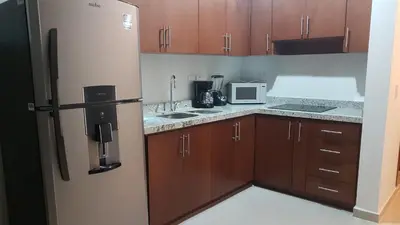 Una cocina o zona de cocina en Departamento a dos cuadras de la playa