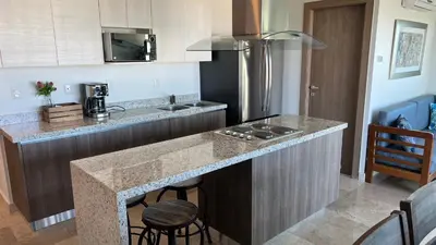 Una cocina o zona de cocina en Mar Laguna Hotel