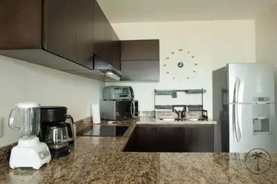 Una cocina o zona de cocina en Spacious Apartment with Private Balcony & Ocean View - Brujas