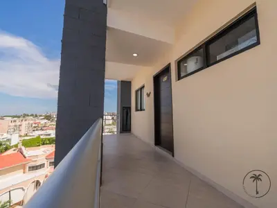 Un balcón o terraza de Acogedor Dpto. c/ Alberca y Rooftop en Mazatlán - Flamingo 503