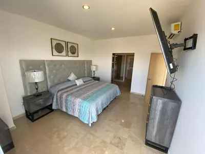Cama o camas de una habitación en Lujoso y Exclusivo Condominio Marina Platino Plus I