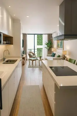 Una cocina o zona de cocina en Beautiful condo with 4 pools and roofgarden