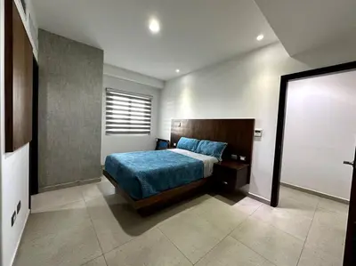 Cama o camas de una habitación en Pacifika 2002, elegante depa con vista al lago!