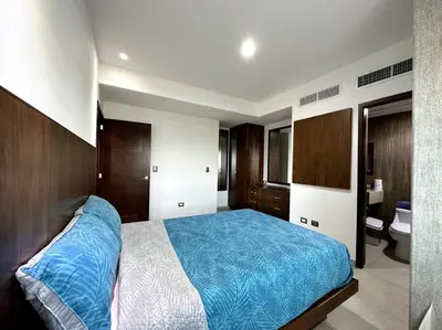 Cama o camas de una habitación en Pacifika 2002, elegante depa con vista al lago!
