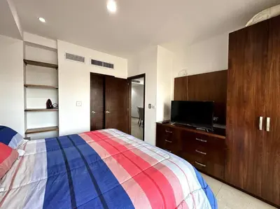 Cama o camas de una habitación en Pacifika 2002, elegante depa con vista al lago!