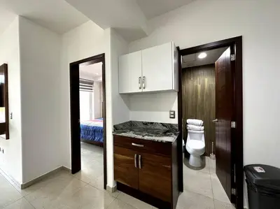 Un baño de Pacifika 2002, elegante depa con vista al lago!