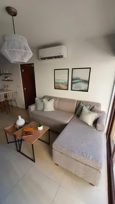 Zona de estar de Bonito Departamento cerca de las Playas del Puerto de Mazatlán.