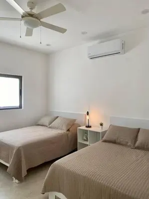 Cama o camas de una habitación en CASA PITAHAYA con alberca privada Col El Mirador