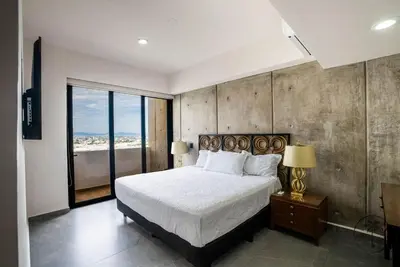 Cama o camas de una habitación en Dpto en la Costa c/ Vista al Mar Mazatlán