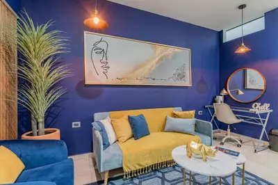 Zona de estar de LOFT El Azul en Centro Historico con Cama King