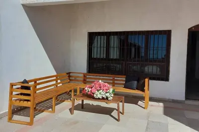 Un balcón o terraza de Casa grande en Bahia de Kino frente al mar