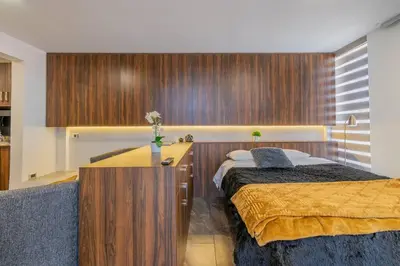 Cama o camas de una habitación en New York Loft en Centro Historico con Roof Garden