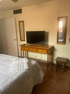 Una televisión o centro de entretenimiento en Depa a unos minutos de consulado!