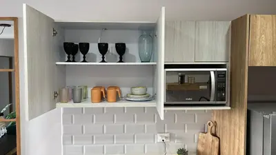 Una cocina o zona de cocina en Departamento a 5 min de la playa, Cerritos