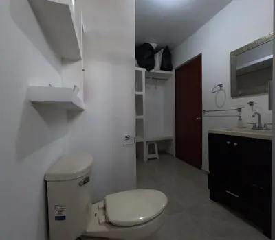 Un baño de Amplios exteriores y alberca