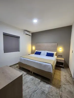 Cama o camas de una habitación en Hotel Roque