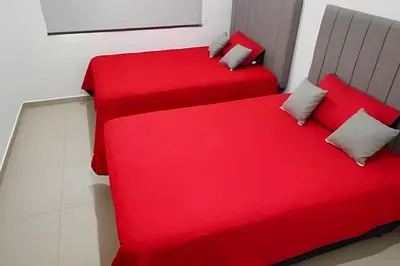 Cama o camas de una habitación en Portezza Natura
