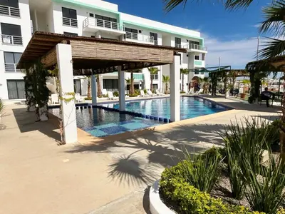 Piscina en o cerca de Depto Privado de Lujo Azul Turquesa - 2 Recamaras