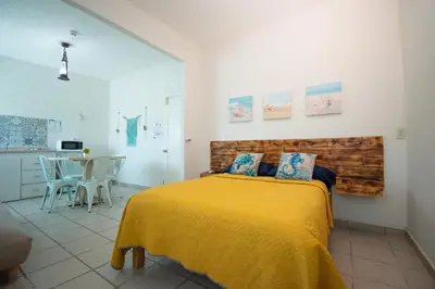 Cama o camas de una habitación en Isla Venados Habitaciones Vacacionales