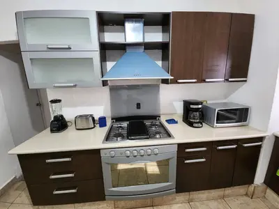 Una cocina o zona de cocina en Casa céntrica, en privada con acceso controlado