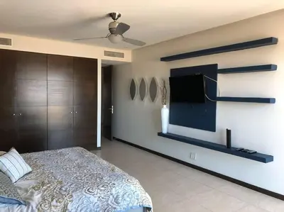 Cama o camas de una habitación en Departamento de Lujo Vista al mar Piso 15