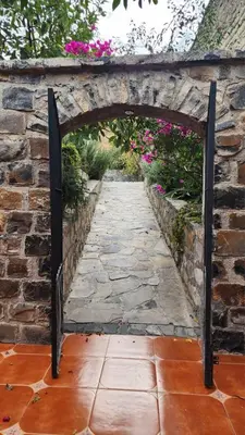 Jardín al aire libre en Casa Orquídea con Alberca en Centro Histórico