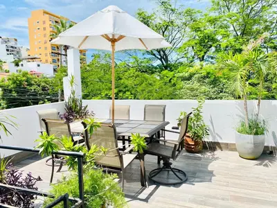 Jardín al aire libre en Ecosuite 2, Near the beach and shared terrace.