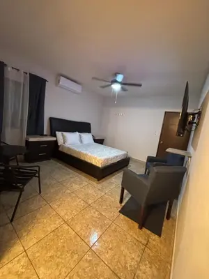 Cama o camas de una habitación en Habitación Roble, cómoda y espaciosa