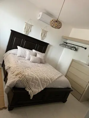 Cama o camas de una habitación en Departamento con alberca en Cerritos!