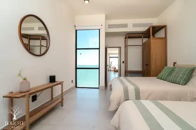 Cama o camas de una habitación en Casa Maca Bahía de Kino Penthouse Frente a la Playa