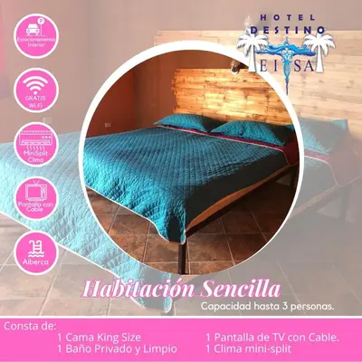 Cama o camas de una habitación en Hotel Destino EISA