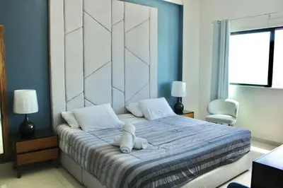 Cama o camas de una habitación en Hermoso en marina, asombrosas vistas by G P S rentas