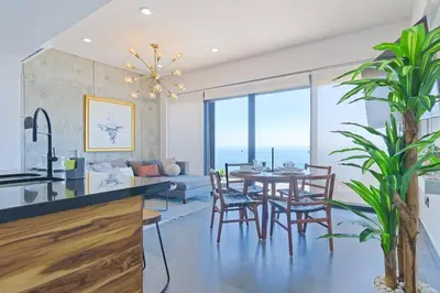 Una cocina o zona de cocina en Depa en Malecon con Vista al Mar