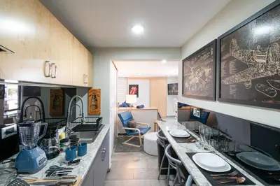 Una cocina o zona de cocina en Depa Ejecutivo Con Vista en Corazon de DGO