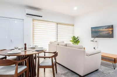 Zona de estar de Hermoso Depa Ejecutivo en el Corazon de Mazatlán