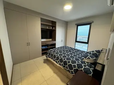 Cama o camas de una habitación en Departamento Nuevo Frente al TSM