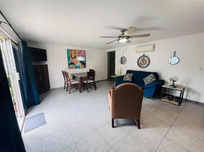 Una televisión o centro de entretenimiento en Departamento en el centro de Mazatlán para parejas