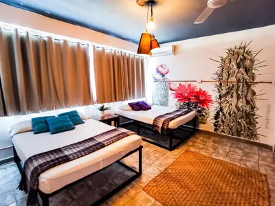 Cama o camas de una habitación en Hotel Casa los Abuelos