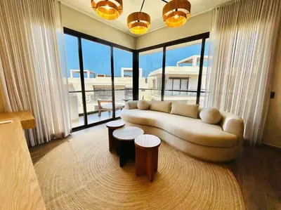 Zona de estar de Penthouse frente al mar cerca del Mazagua