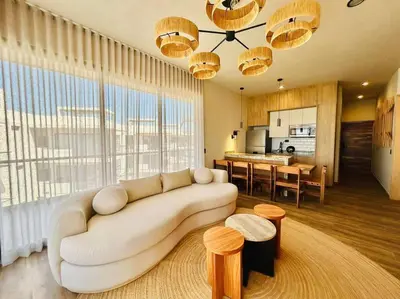 Una cocina o zona de cocina en Penthouse frente al mar cerca del Mazagua