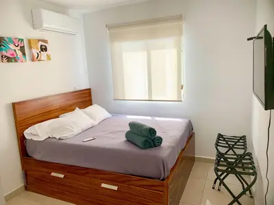 Cama o camas de una habitación en Casa con alberca privada en Almarena
