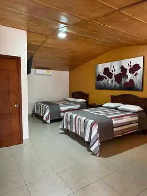 Cama o camas de una habitación en Hotel Posada Doña Celes
