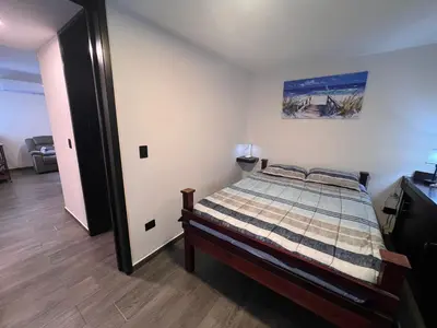 Cama o camas de una habitación en 1 Minuto a la Playa en Mazatlan