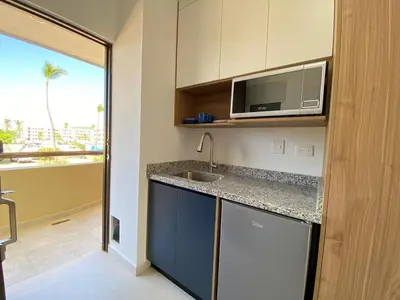 Una cocina o zona de cocina en Nuevo y Bonito Departamento con Vista al Mar - Oceanna 1