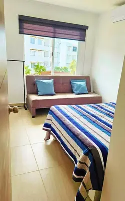 Cama o camas de una habitación en Paraíso Almarena De Lujo - 1 Min Playas