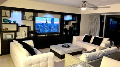 Zona de estar de Peninsula Tower 4 bedrooms beachfront sea view