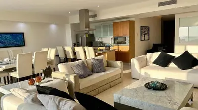 Zona de estar de Peninsula Tower 4 bedrooms beachfront sea view