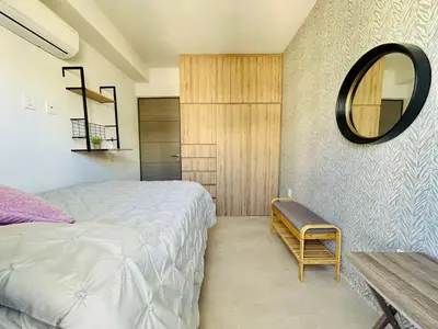 Cama o camas de una habitación en Lindo con gran alberca tipo playa by G P S rentas