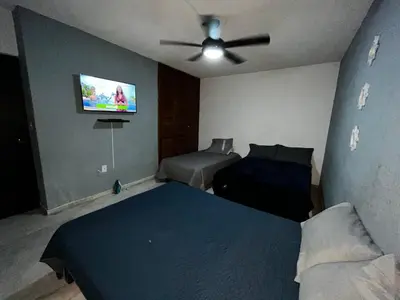 Cama o camas de una habitación en Depas Acuario