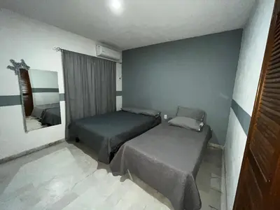 Cama o camas de una habitación en Depas Acuario